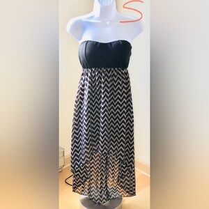 Passport Love Black and Tan Strapless Dress